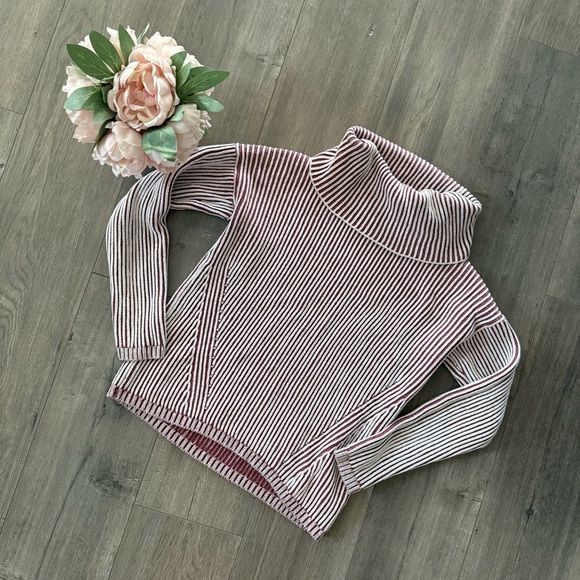 Rachel Zoe Burgundy Ribbed Cowl Neck Chunky Knit Sweater - Picture 1 of 4